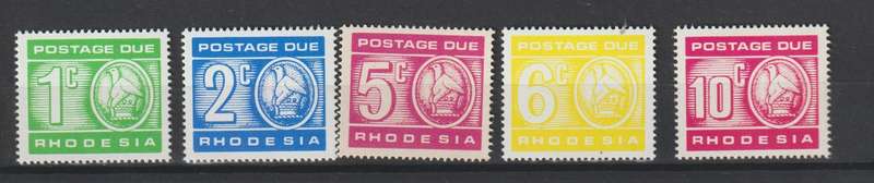 Southern Rhodesia 1951 postage due selection. See Scans.