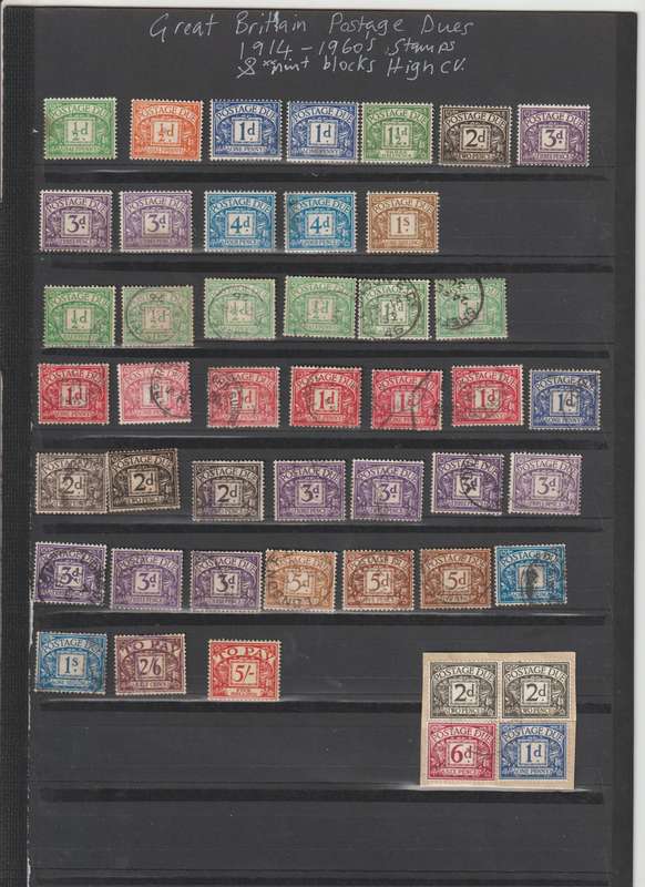 Great Britan Postage Dues * Used Stamps & **Mint Blocks. High CV. See Scans