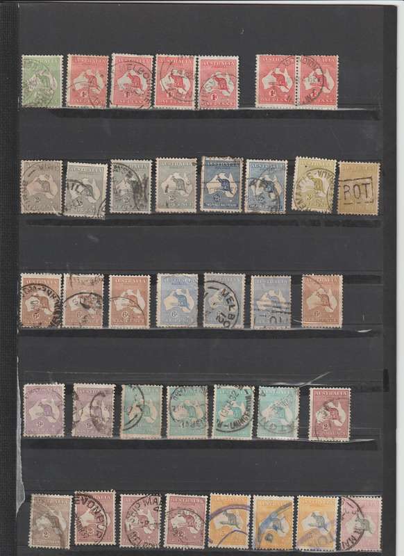 Australia 1913 Kangaroo selection. High CV.*used. See Scans !!!