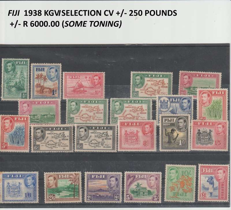 FIJI 1938 1938 KGVI Selection. ** mint CV +/- R 6000.00. Some Toning (See Scans !!!)