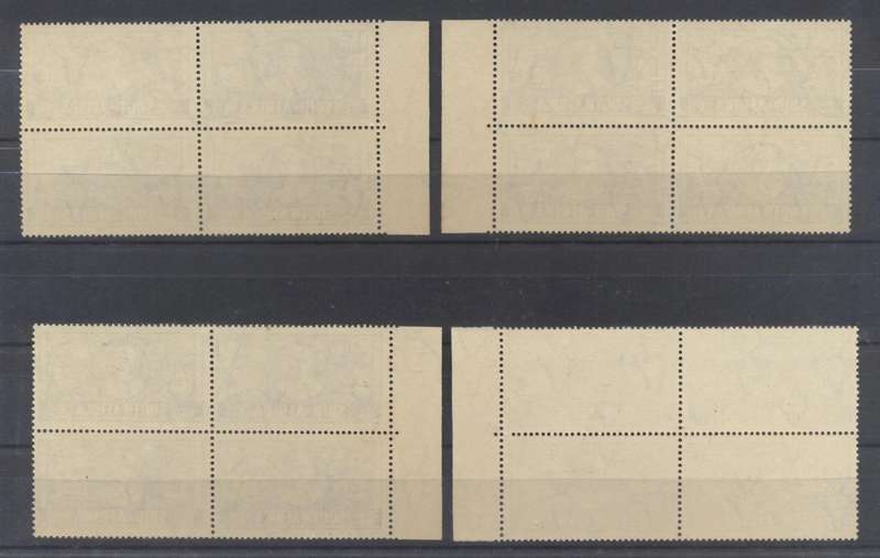 1941/42 Large wars 3d Superb Unmounted marginal blocks x 4 - CV R 1400