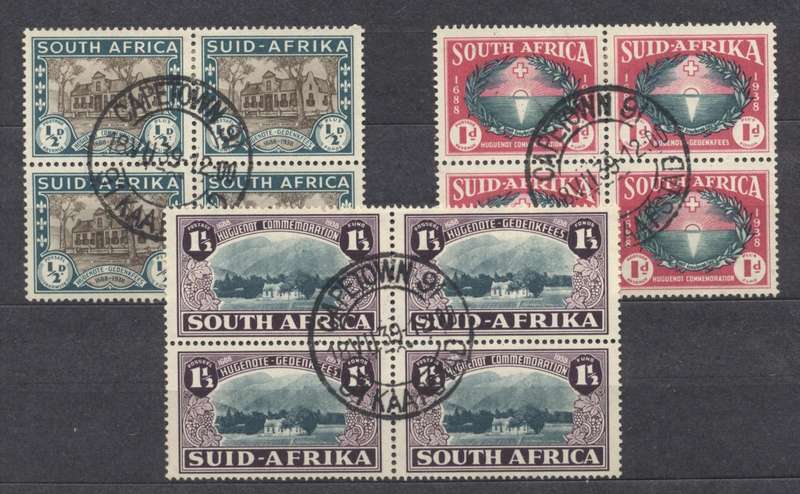 1939 Hugenots Landing Set in blocks of 4 0 fine used - CV R 1100