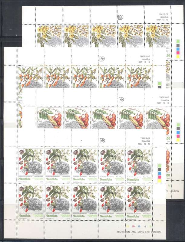 Namibia 1997 Trees Full sheets set of 4 - superb condition !
