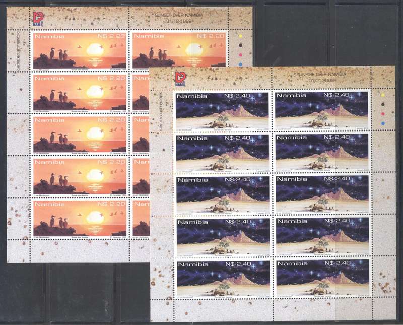 Namibia 1999 sunset issue Full sheets set of 4 - superb condition !
