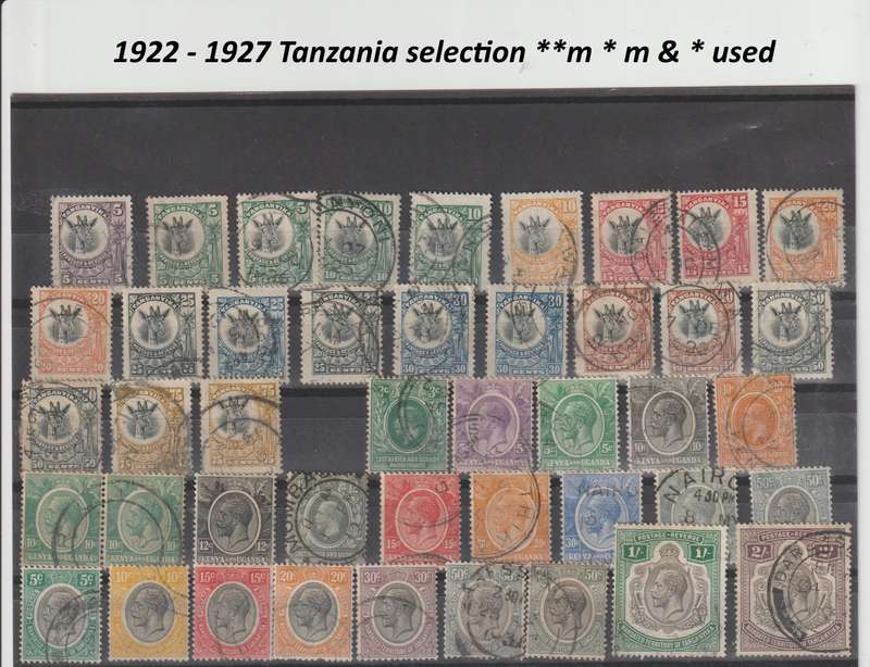 KUT 1922 -1960 selection on 3 stock cards. * mint, * used Good CV, See Scans.