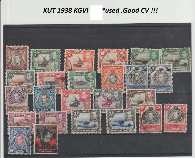 KUT  1938 KGVI *mint,*used High CV. See Scans.