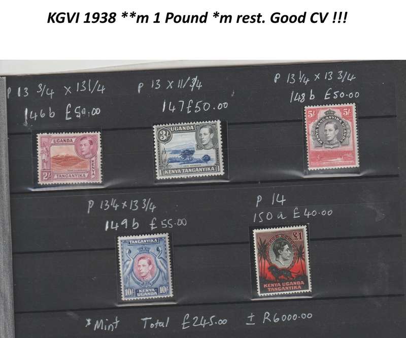 KUT  1938 KGVI *mint,*used High CV. See Scans.