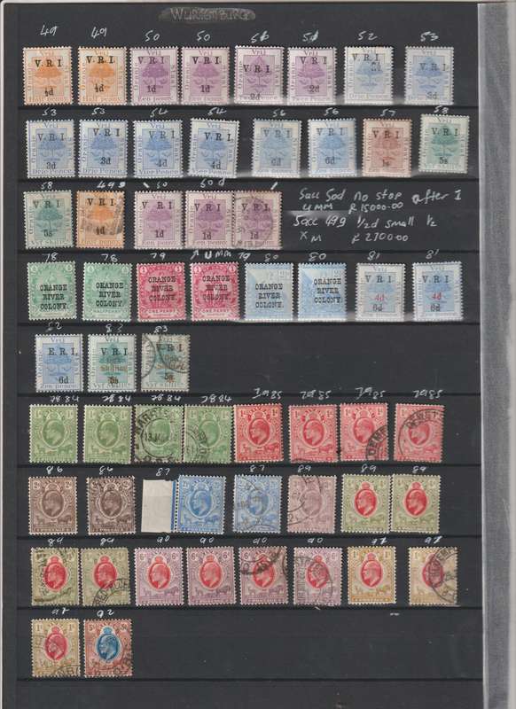 1868 -1903 Orange Free State **m *m*used CV +R 40000,00. See Scans.
