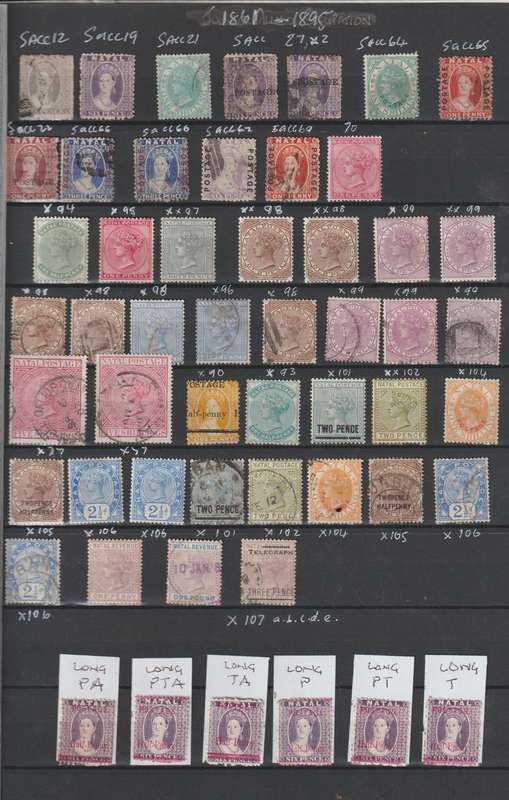 1861 - 1895 Natal selection **m, *m, *u cv +/- R 25000.00. See Scan.