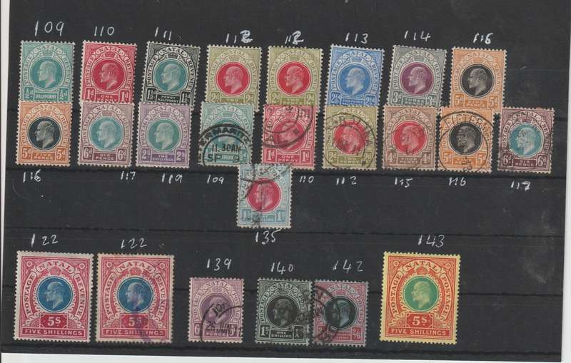 1902 - 1909 Natal Postage & Revenue stamps *m, *u CV +/- R 9000.00. See Scan.