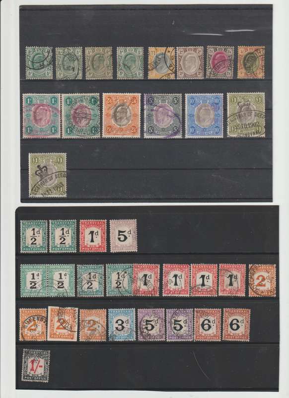 Transvaal 1902 -1907 Revenue & Postage due stamps *m, *u .See Scans.