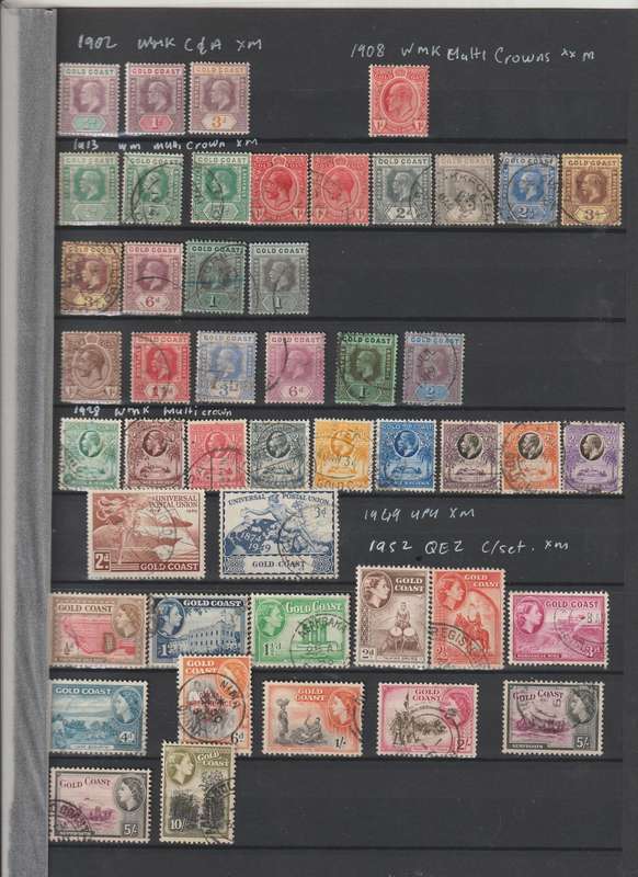 Gold Coast 1902 - 1948 *m, *u. good value. See Scans.