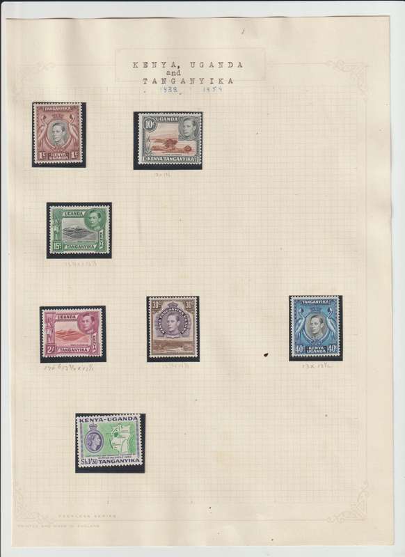 1937 - 1954 KUT KGVI, QE2, UPU Selection, different perfs . Good CV . See Scans.