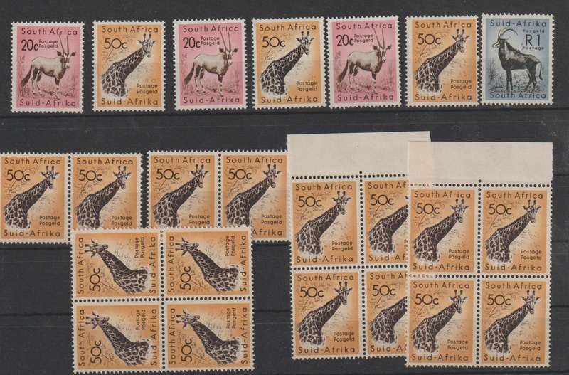 SA 1954 -1961 Definitive Issue " Wildlife" **M selection.CV + R 5000.00.