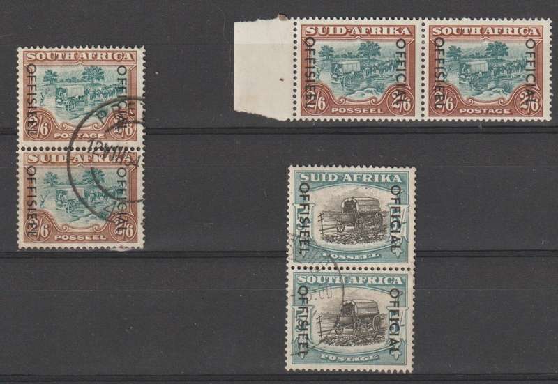 Official stamps of South Africa **m,*m,*u on 4 stock cards. See Scans.