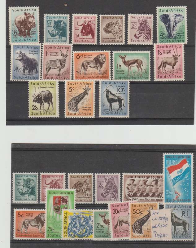 SA 1954 -1961 Definitive Issue " Wildlife" **M selection.CV + R 5000.00.