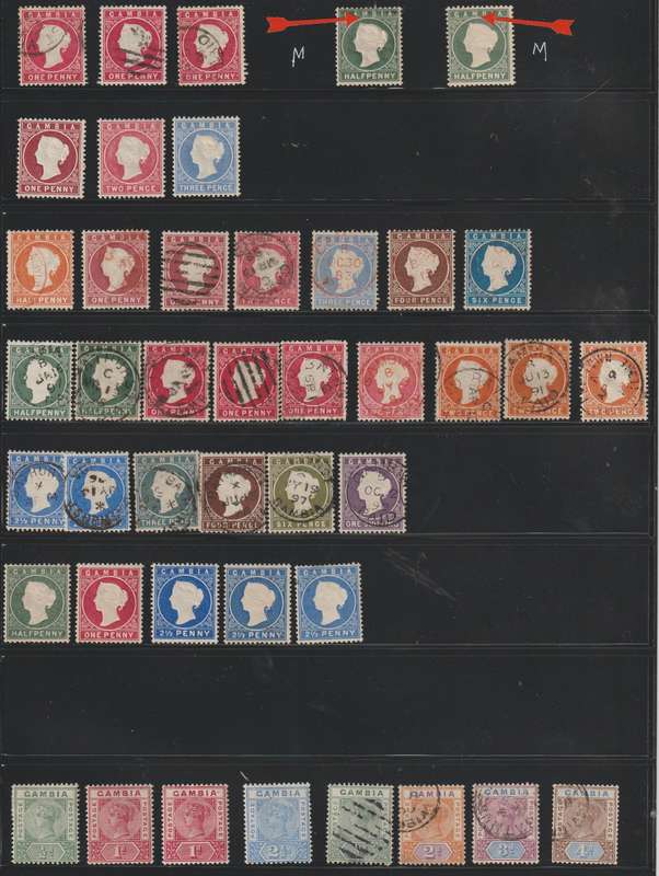 Gambia 1800's High CV Selection *m, *u , varieties . See Scans