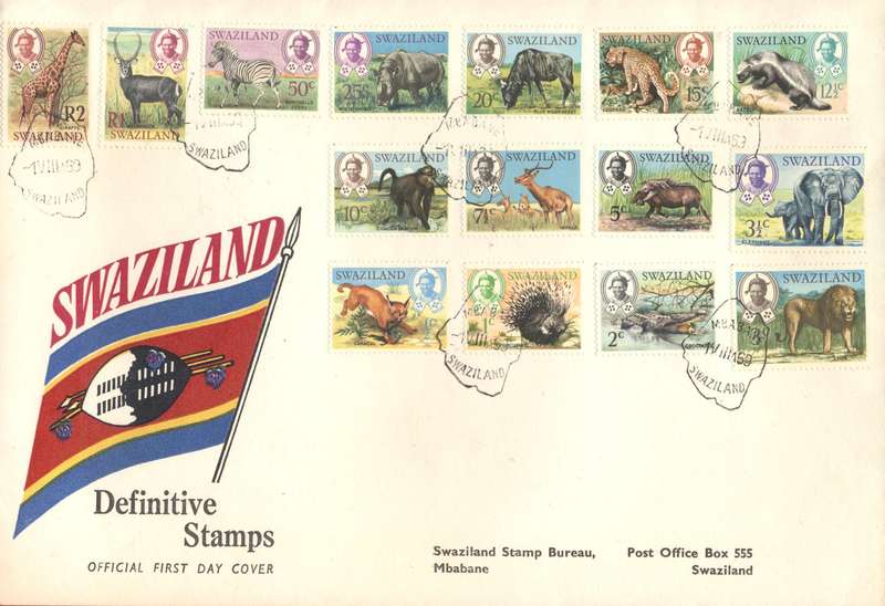 Swaziland 1969/1976 definitives covers