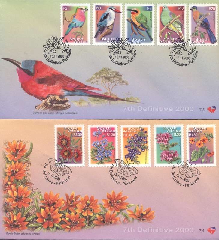 RSA 7th Definitives 11 covers incl. Butterlfies & Scarce top values - FRESH !