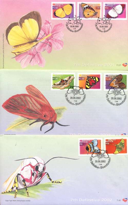 RSA 7th Definitives 11 covers incl. Butterlfies & Scarce top values - FRESH !