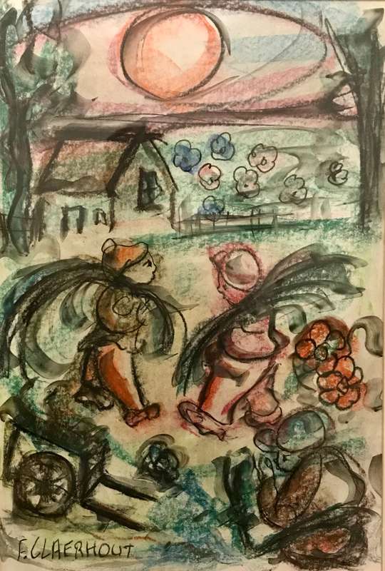 Frans Claerhout - mixed media - harvesters artwork
