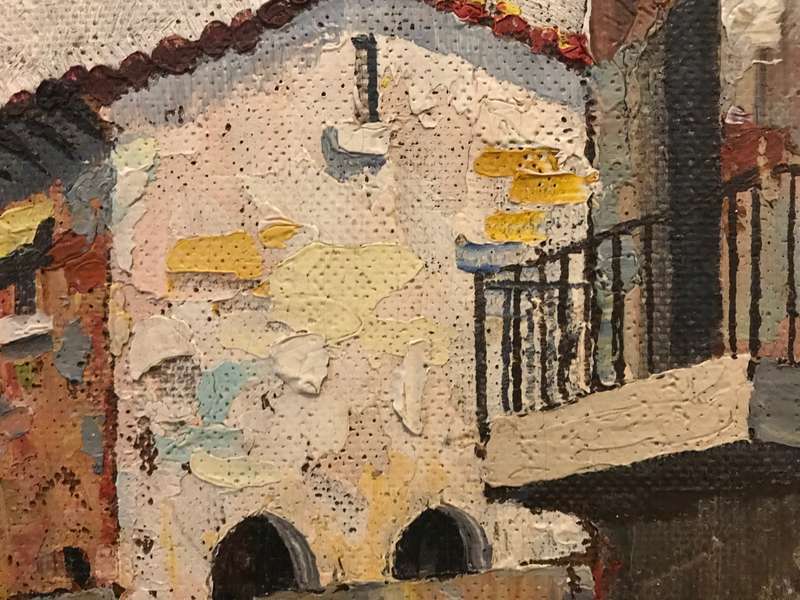 Cecil Rochfort D'Oyly-John - Mediterranean Street Scene - Oil on Board