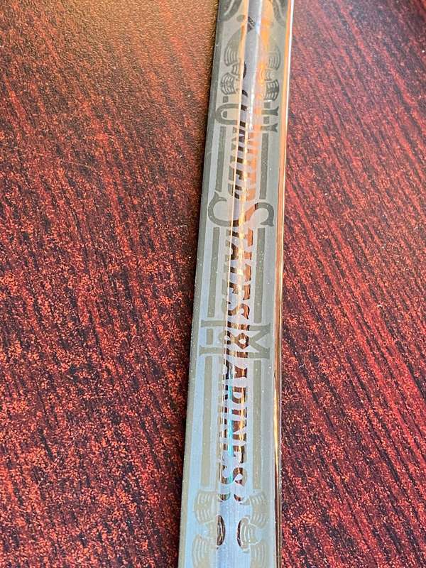 Post WW2 US Marine Corps Officers Sword and Scabbard by Officers Equipment U.S.M.C. Seria