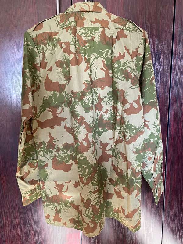 POLICE SPECIAL TASK FORCE 2ND PATTERN CAMO LONG SLEEVE SHIRT-SIZE XTRA LARGE-MEASURES 60 CM ARMPIT T
