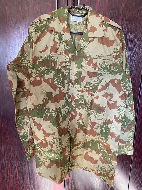 POLICE SPECIAL TASK FORCE 2ND PATTERN CAMO LONG SLEEVE SHIRT-SIZE XTRA LARGE-MEASURES 60 CM ARMPIT T