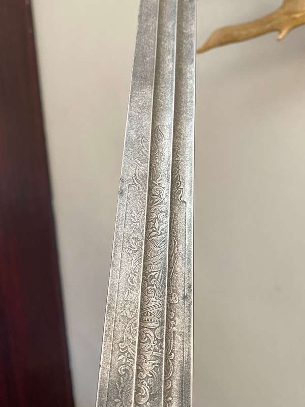 WW1 GERMAN M1889 PRUSSIAN INFANTRY OFFICERS SWORD-BY SCARCE MAKER J. ROBRECHT HOFLIEFERANT BERLIN(CL
