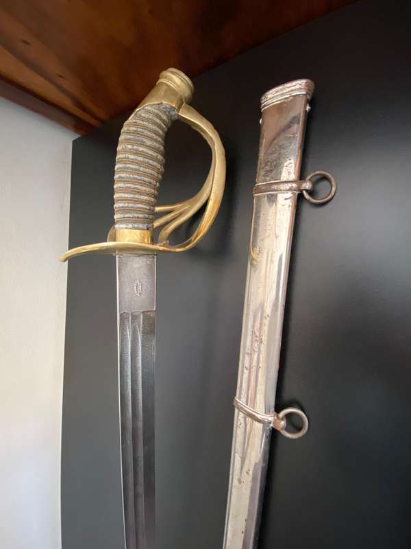 WW1 GERMAN M1889 PRUSSIAN INFANTRY OFFICERS SWORD-BY SCARCE MAKER J. ROBRECHT HOFLIEFERANT BERLIN(CL