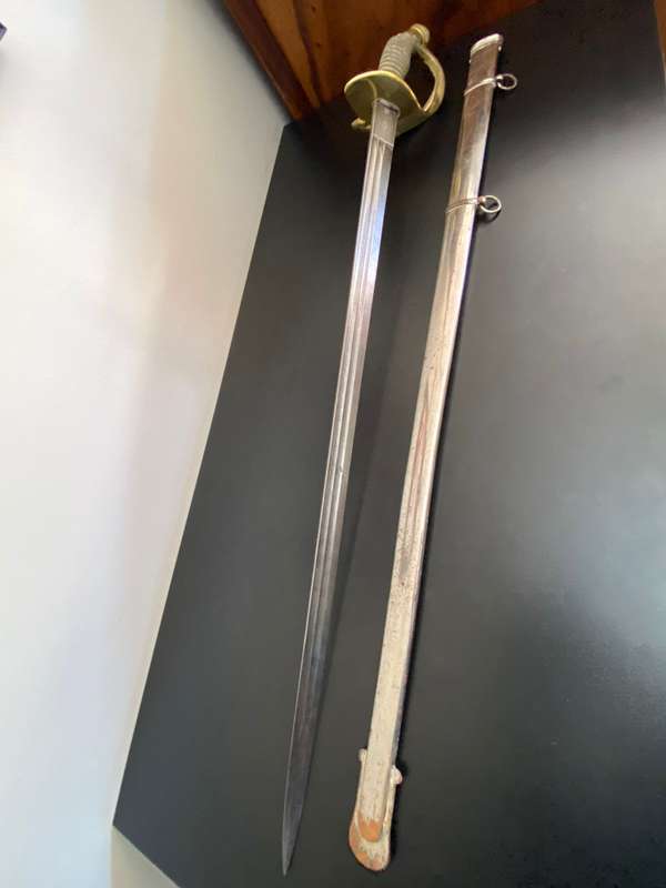 WW1 GERMAN M1889 PRUSSIAN INFANTRY OFFICERS SWORD-BY SCARCE MAKER J. ROBRECHT HOFLIEFERANT BERLIN(CL