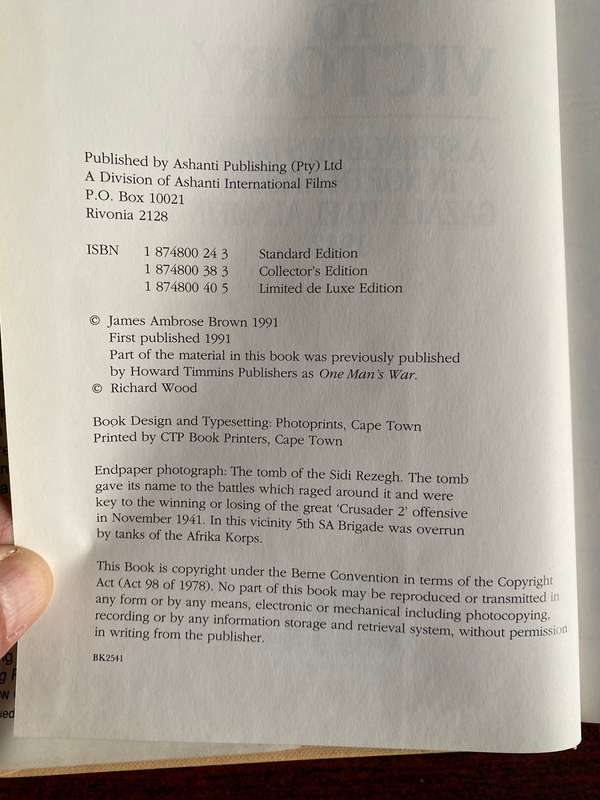 RETREAT TO VICTORY BY JAMES AMBROSE BROWN-FIRST EDITION PUBLISHED 1991-HARD COVER-301 PAGES-USED BUT