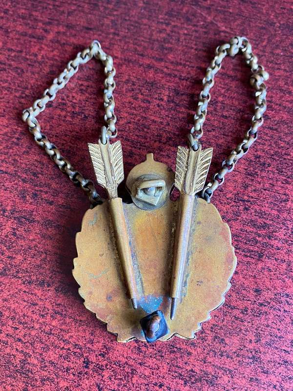 SA PERMANENT FORCE-GILT OFFICERS POUCH BELT PLATE-WORN 1922-1926-EXTREMELY RARE TO GET IN COMPLETE C