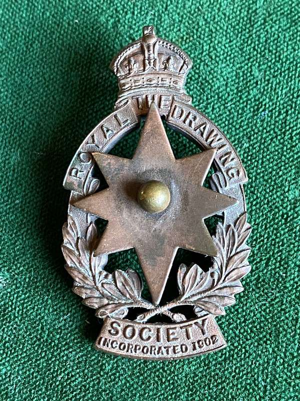 THE ROYAL DRAWINGS SOCIETY BADGE-INCORPORATED 1902-NAMED ON THE BACK