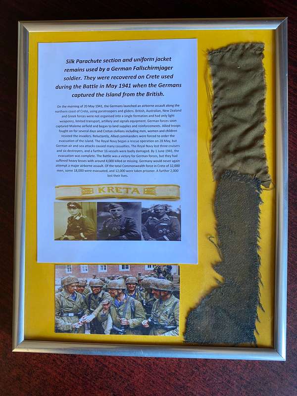 WW2 German artifact in frame - Frame measures 21.5 x 26.5
