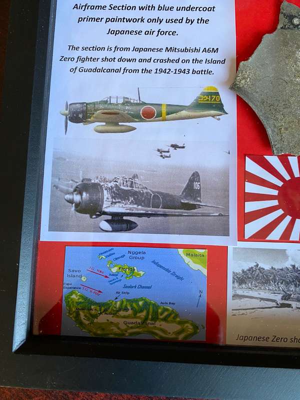 Japanese Air Force WW2 Air Frame Section -  Frame Measures 24x36
