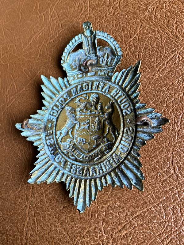 LARGE HELMET PLATE-BRASS- WORN 1926-1931- S TYPE- 3 LUGS-MEASURES 10X8CM