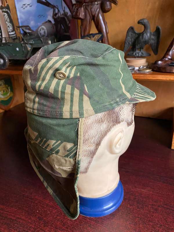 RHODESIAN CAMO FLAP CAP-BELONGED TO THE GUY IN THE PHOTO-UNFORTUNATELY I DO NOT HAVE HIS NAME-PICTUR