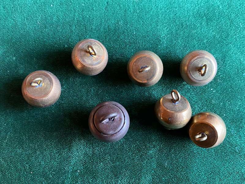 BRASS BALL OR ACORN BUTTON-DIAMETER 15 MM-WORN BY TRANSVALL HORSE ARTILLERY FROM 1908-1940-SOLD 7 TO