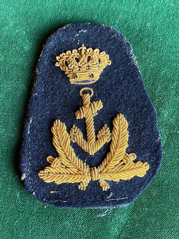 ROYAL DUTCH NAVY PETTY OFFICERS BULLION WIRE CAP BADGE-ORIGINAL-NETHERLANDS