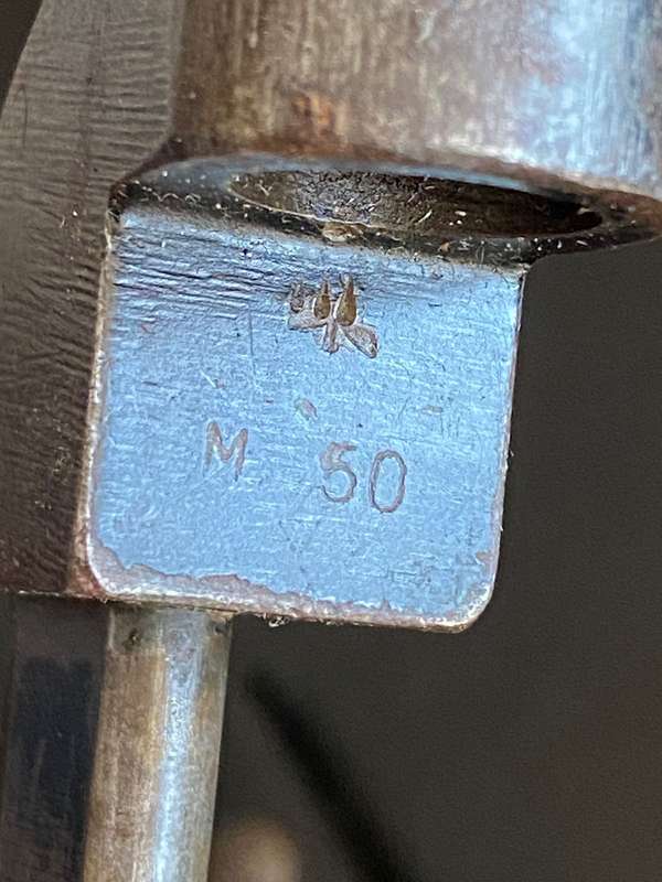 NO 9 BAYONET M50 MARKING ON IT WITH METAL SCABBARD