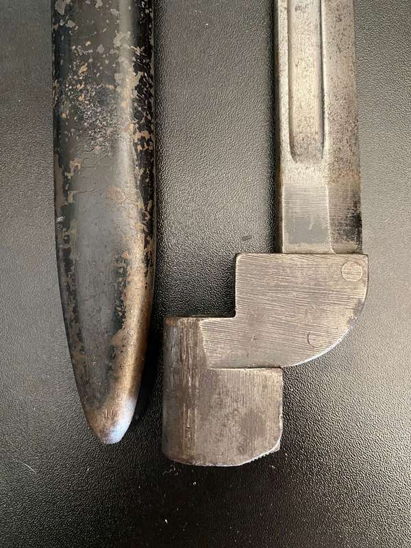 NO 9 BAYONET M50 MARKING ON IT WITH METAL SCABBARD