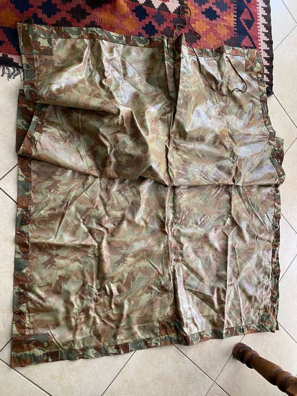 32 BATTALION GROUNDSHEET/PONCHO-VERY GOOD CONDITION-ALMOST UNISED