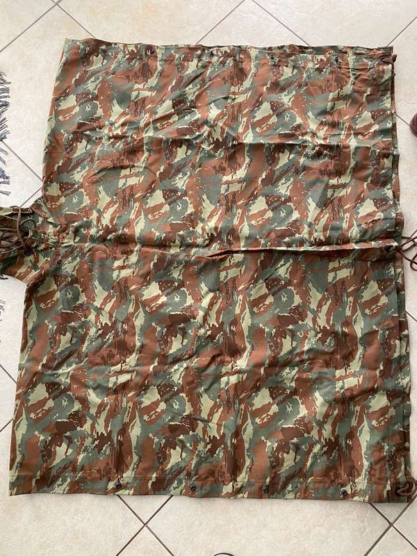 32 BATTALION GROUNDSHEET/PONCHO-VERY GOOD CONDITION-ALMOST UNISED