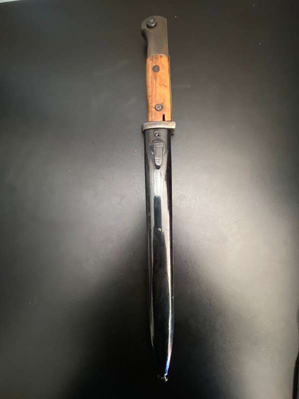 SPANISH M1943 MAUSER BAYONET WITH METAL SCABBARD
