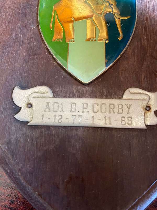 2X SIGNALS PLAQUES-SOLD TOGETHER TO WO 1 D.P. CORBY-DATED 1973 AND 1985