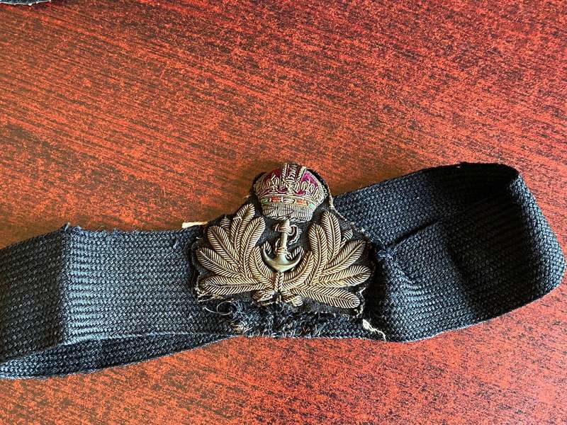GOLD AND SILVER WIRE CAP BADGE-SA NAVY OFFICERS CAP BADGE-WORN 1920-1952