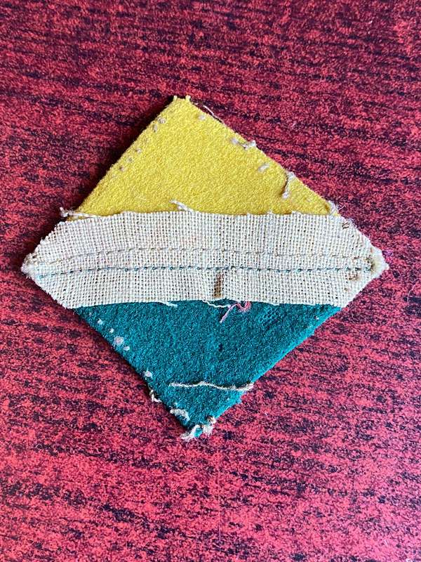 1ST SA INFANTRY DIVISION HELMET FLASH-1940-43-ORIGINAL