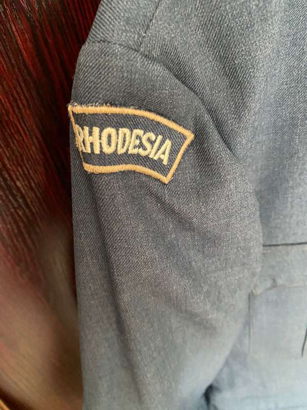 RHODESIAN AIR FORCE STEP OUT JACKET AND TROUSERS- THE JACKET A SIZE MEDIUM-MEASURES 56CM ARMPIT TO A